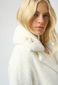 Feather Yarn And Faux Fur Coat