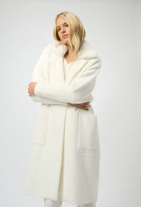 Feather Yarn And Faux Fur Coat