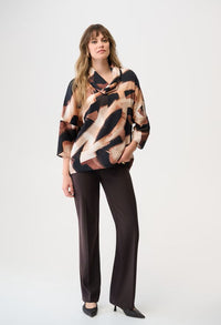 Abstract Cowl Neck Pullover