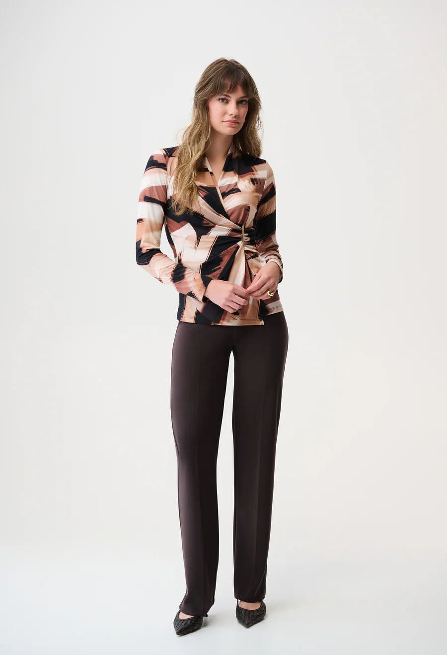 Printed Wrap Style Top