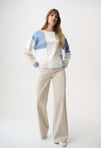 Geometric Boat Neck Pullover