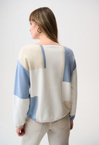 Geometric Boat Neck Pullover
