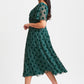 Victoria Dark Green Velvet Mesh Long Midi Dress