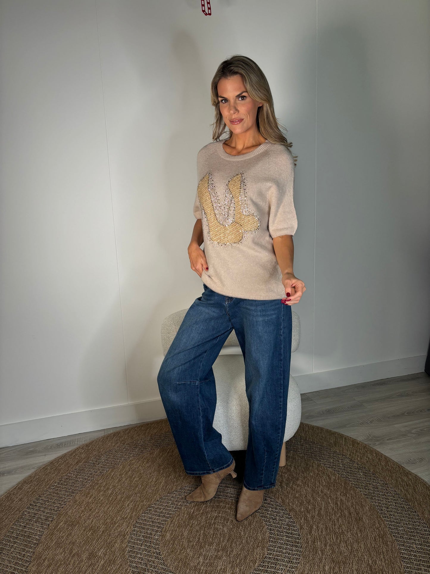 Soft Touch Diamante Knit Jumper