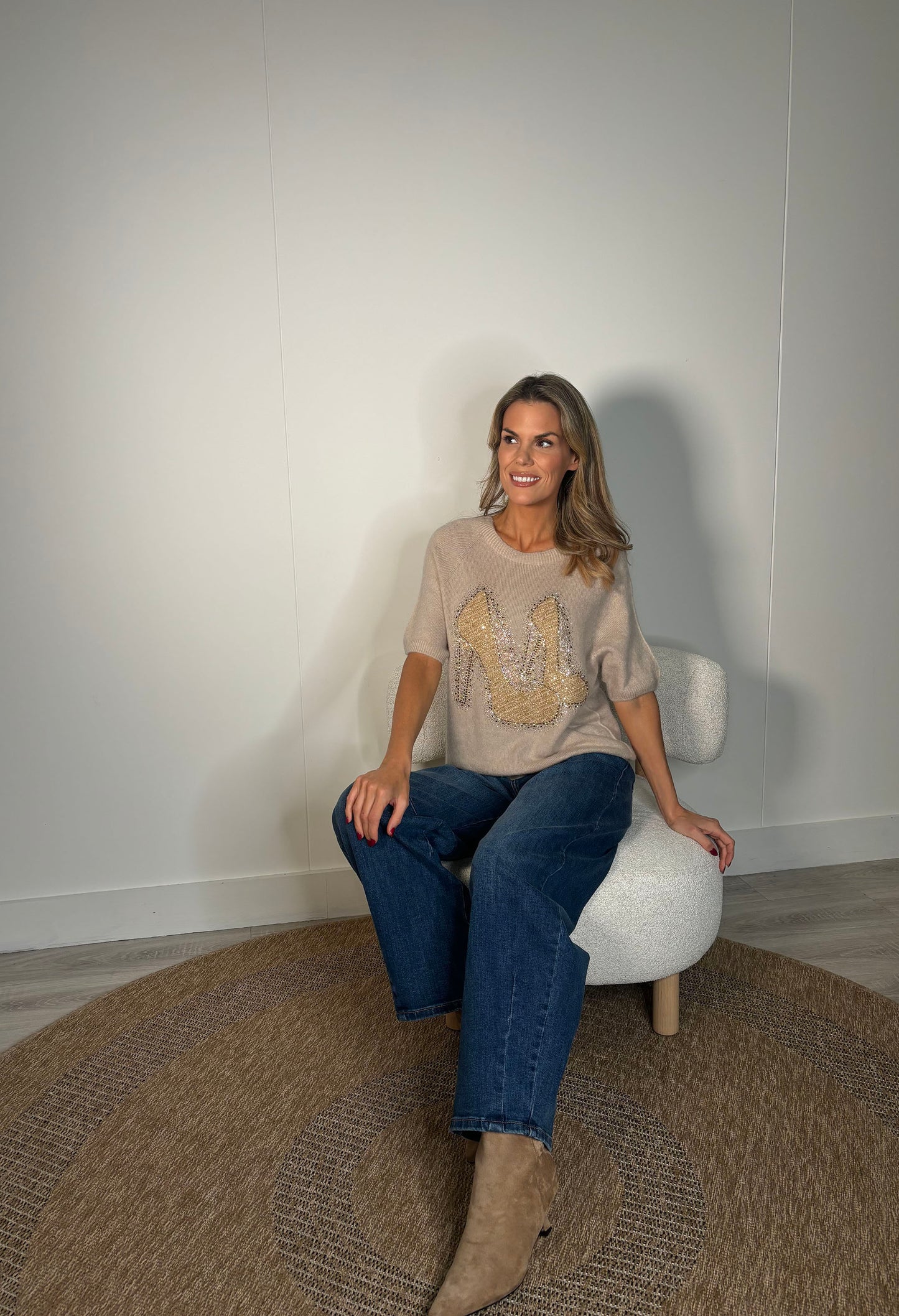 Soft Touch Diamante Knit Jumper