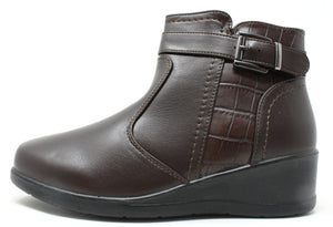 Croc Design Wedge Boot