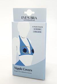 Pack of nipple covers with a mannequin illustration on a white background