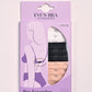Packaging of Eve's Bra Accessories bra extenders with a purple background