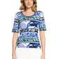 Floral And Stripe Rib Top