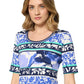 Floral And Stripe Rib Top