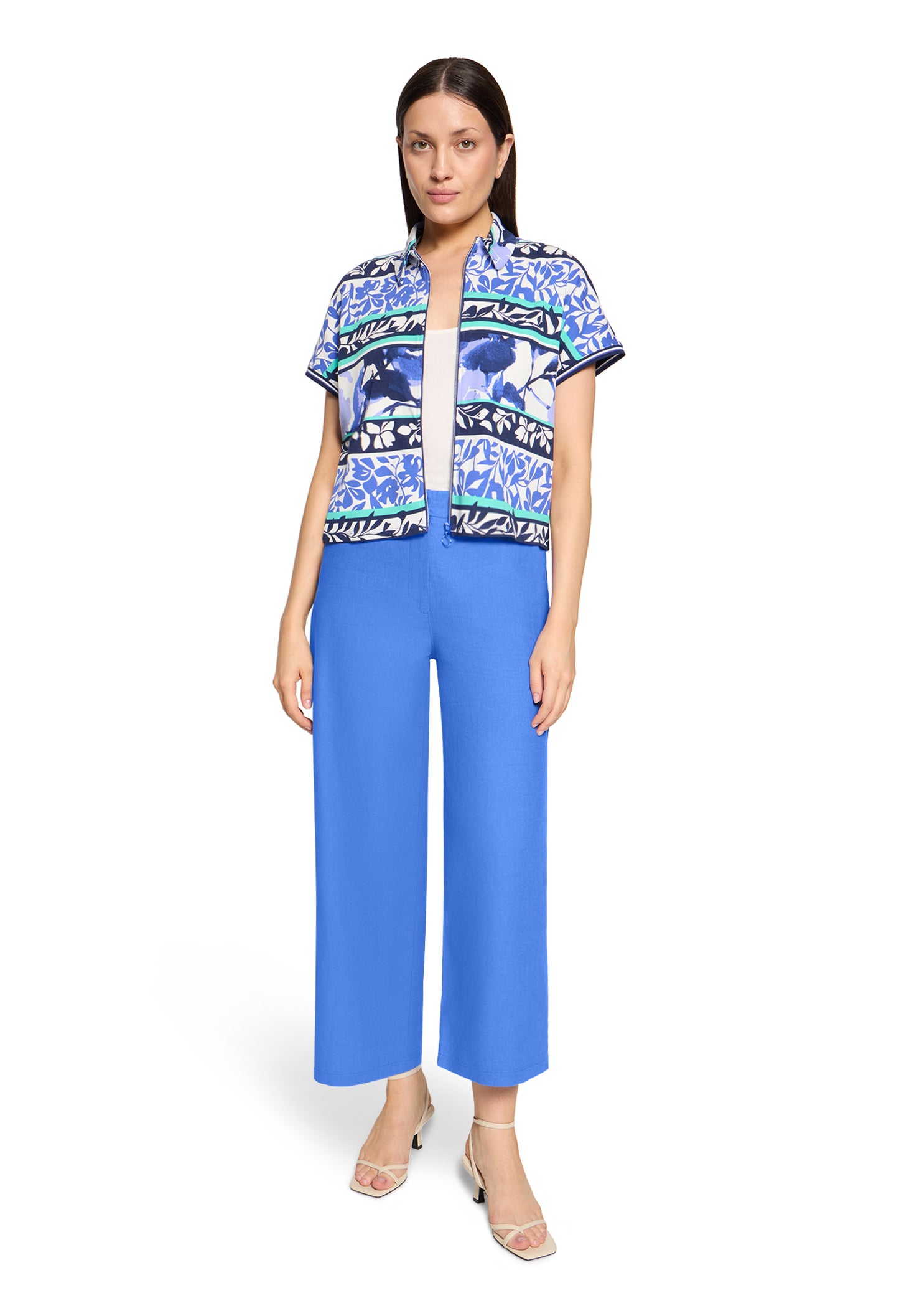 Floral and Stripe Rib Jacket