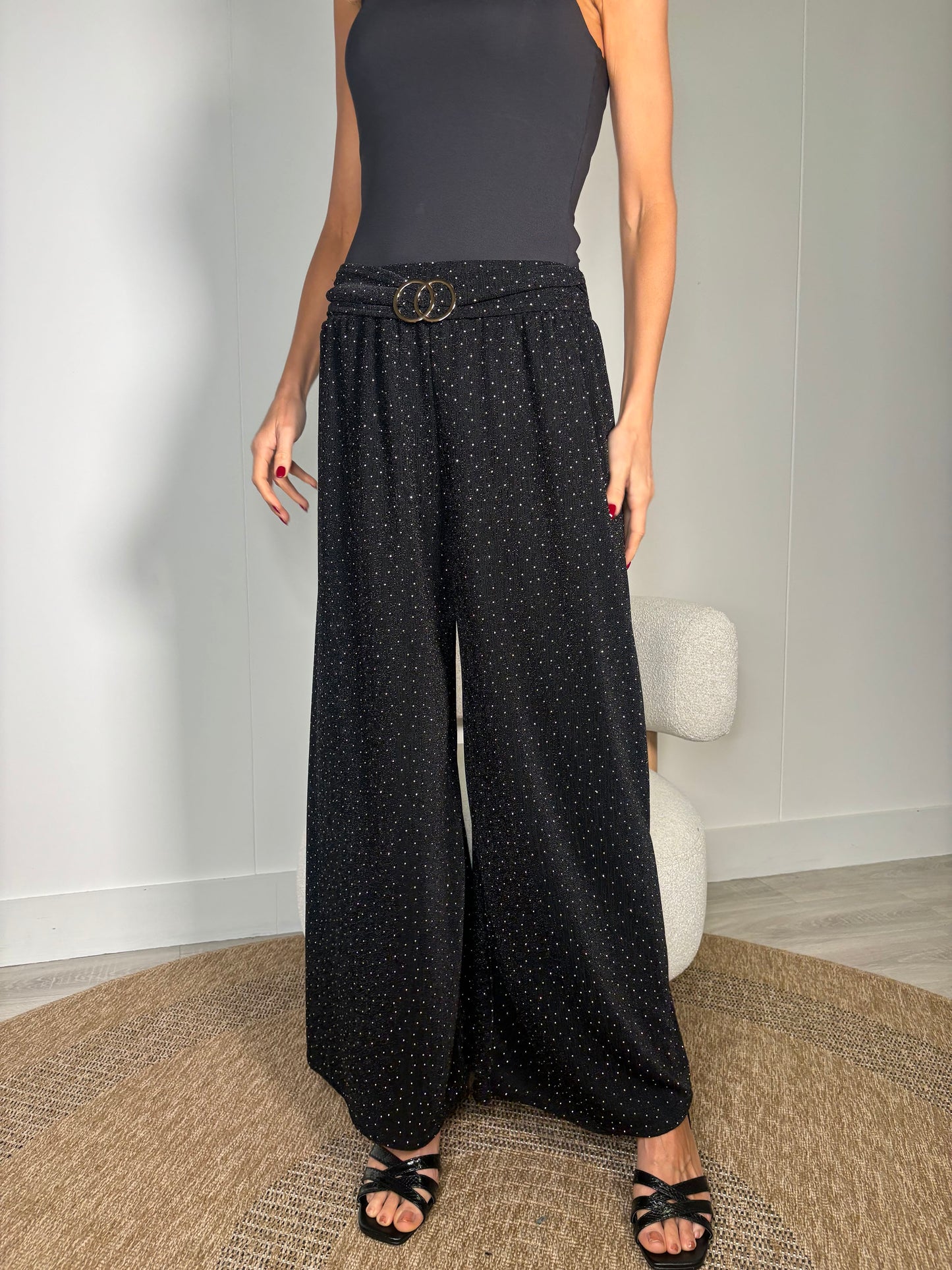 Diamante Gold Buckle Trousers