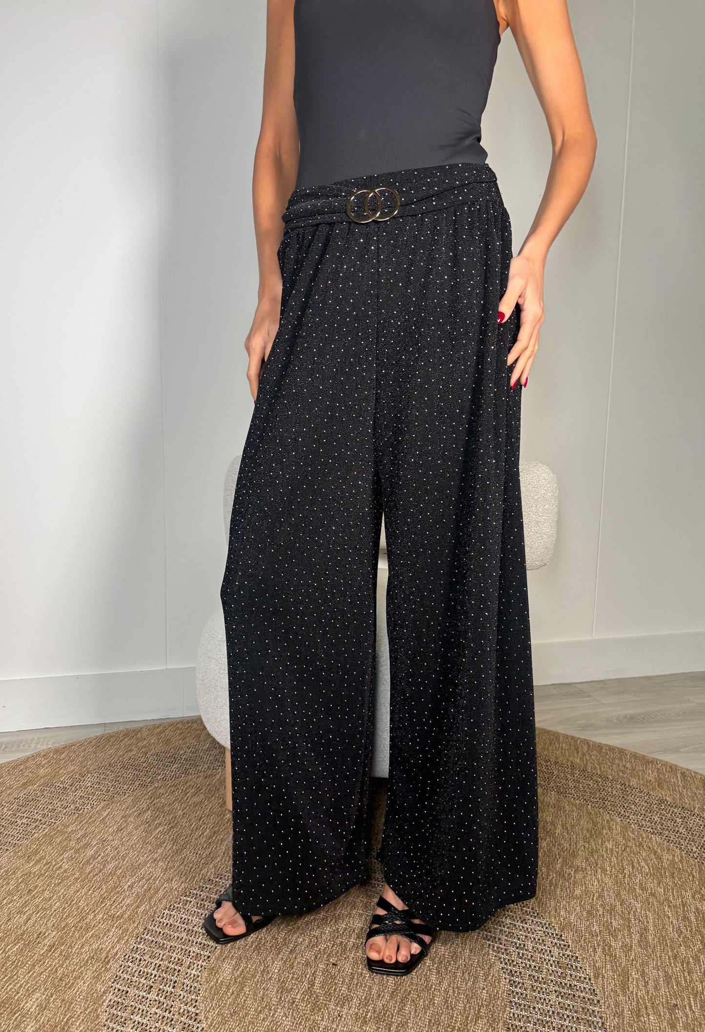 Diamante Gold Buckle Trousers