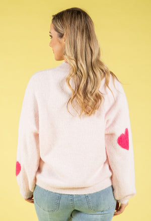 Love Heart Fluffy Knit Jumper