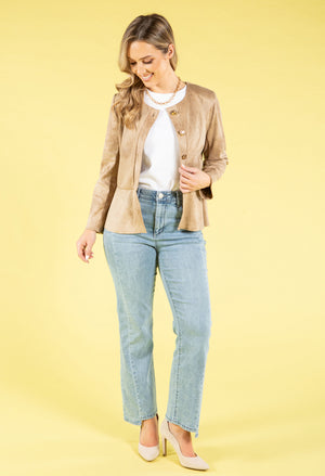 Vintage Leather Peplum Jacket