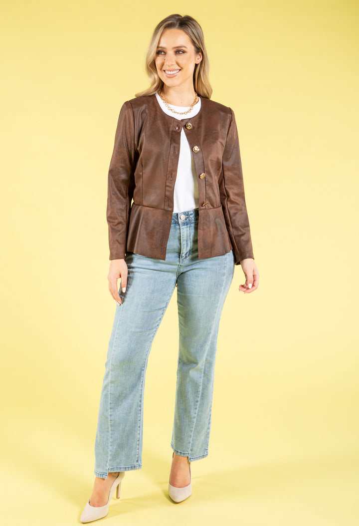 Vintage Leather Peplum Jacket