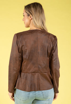 Vintage Leather Peplum Jacket