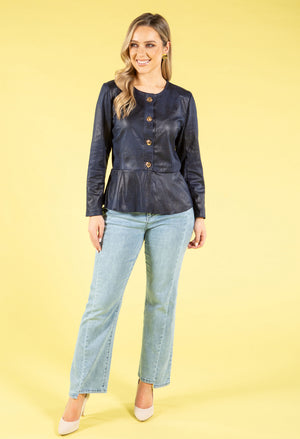 Vintage Leather Peplum Jacket