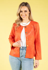 Vintage Leather Peplum Jacket