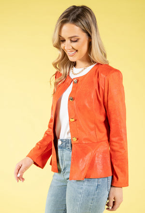Vintage Leather Peplum Jacket