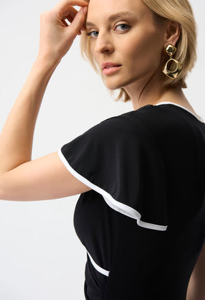 Knee-length Faux Wrap Dress