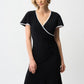 Knee-length Faux Wrap Dress