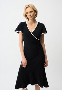 Knee-length Faux Wrap Dress