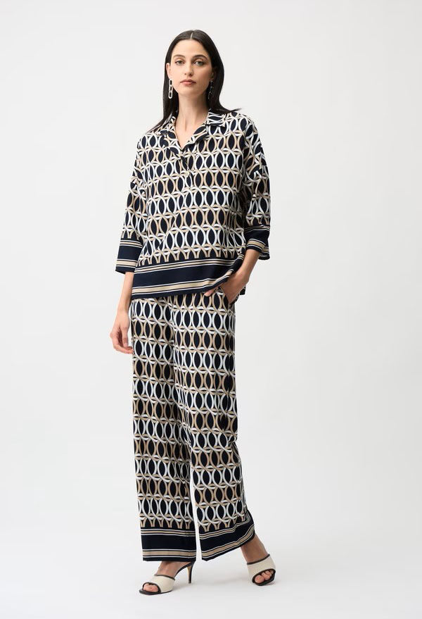 Geometric Button Closure Shirt