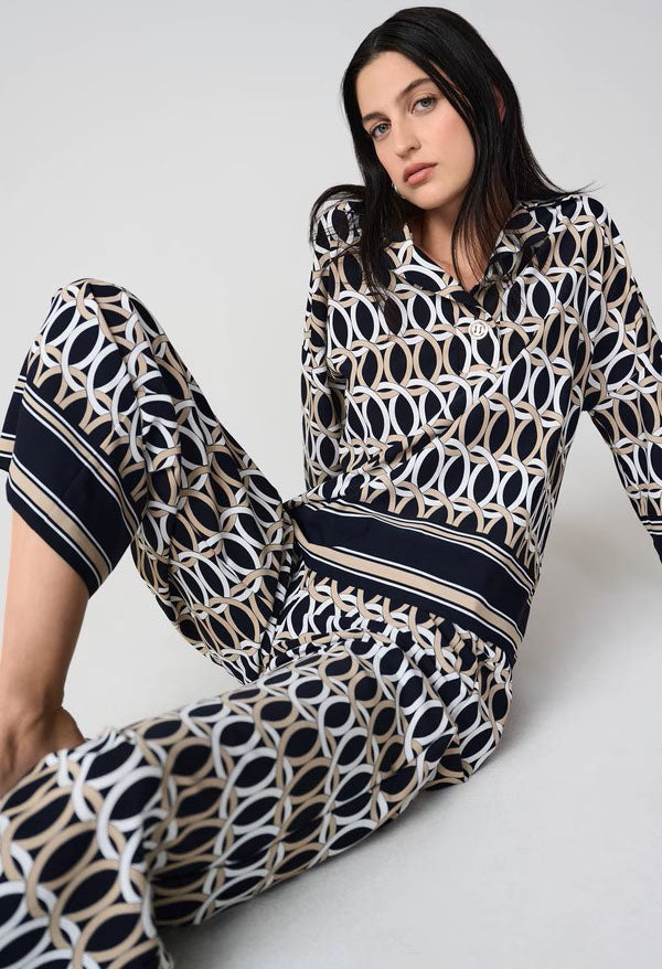 Geometric Button Closure Shirt