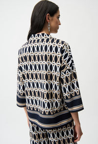 Geometric Button Closure Shirt