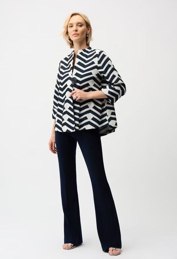 Geometric Collared Casual Jacket