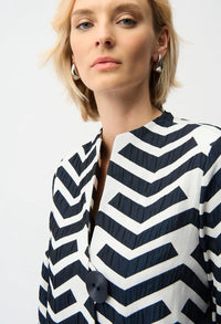 Geometric Collared Casual Jacket