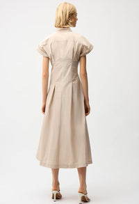 High-neck Midi Wrap Dress