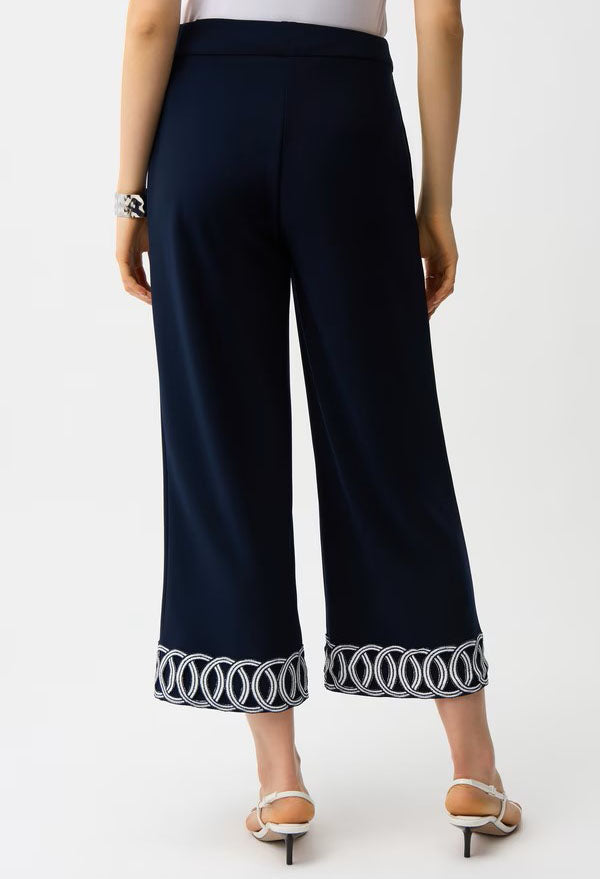 Embroidered Wide-leg Trousers