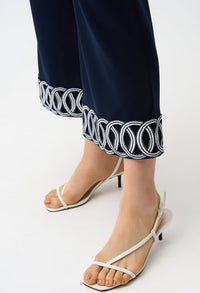Embroidered Wide-leg Trousers