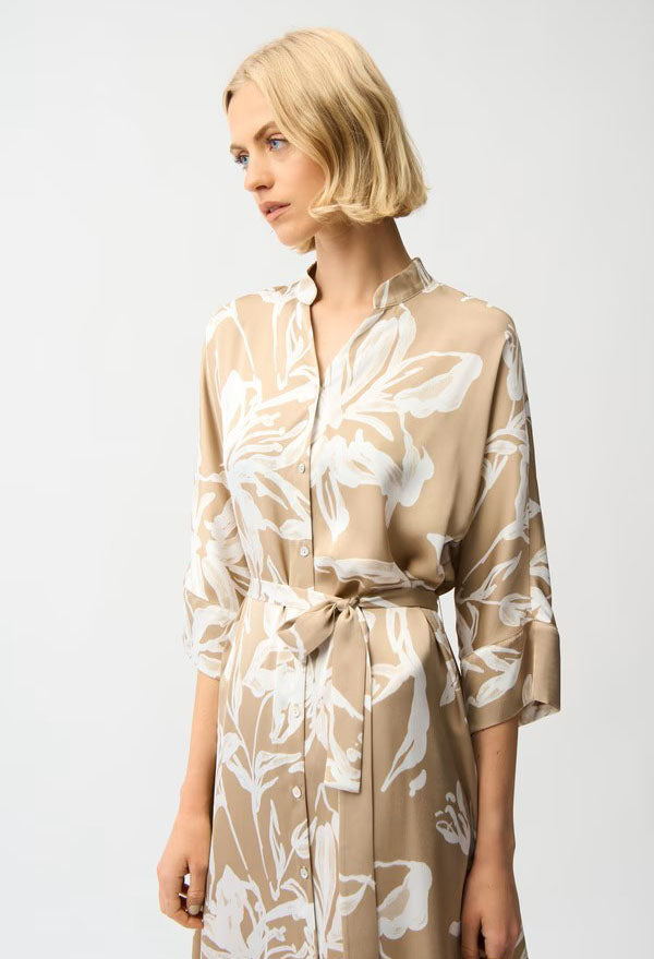 Floral Belted Shirt Dress