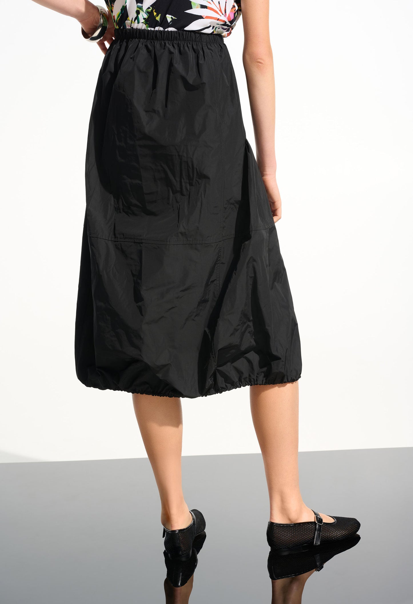 High-waist A-line Midi Skirt