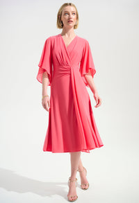 Knee-length Wrap Style Dress