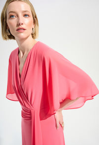 Knee-length Wrap Style Dress