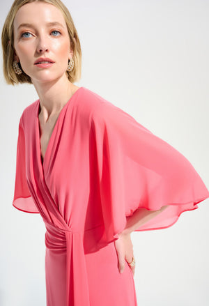 Knee-length Wrap Style Dress