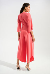 Formal Ruched V-neck Jumpsuit