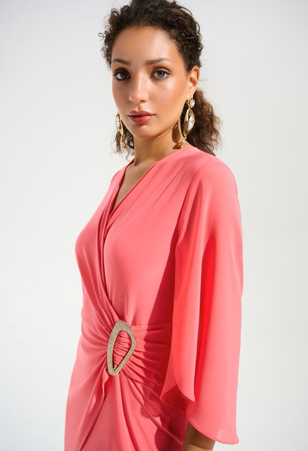 Formal Ruched V-neck Jumpsuit