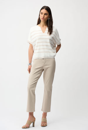 Striped V-neck Top