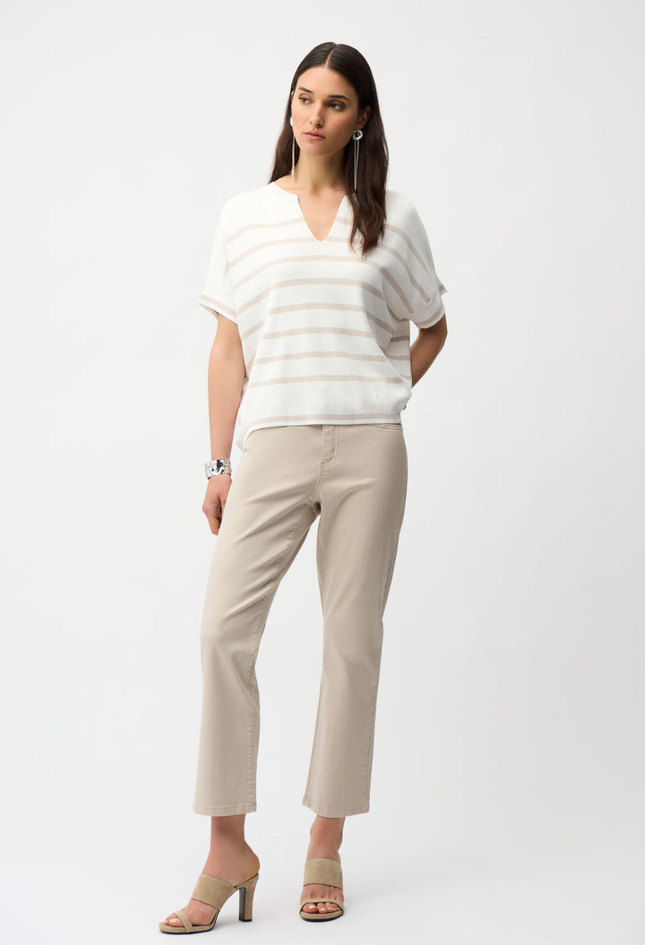 Striped V-neck Top