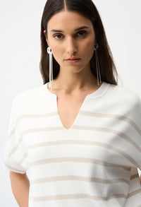 Striped V-neck Top