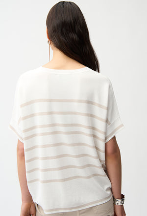 Striped V-neck Top