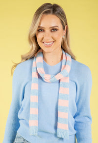 Wool Blend Striped Skinny Scarf