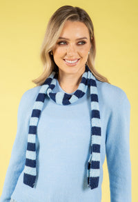 Wool Blend Striped Skinny Scarf