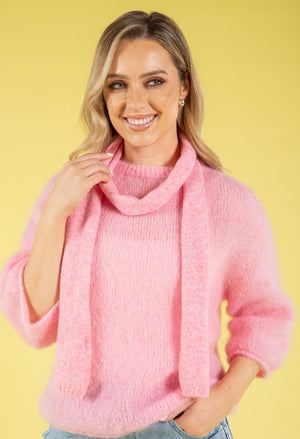 Wool Blend Skinny Scarf