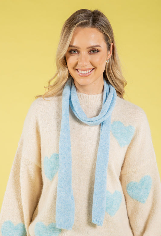 Wool Blend Skinny Scarf